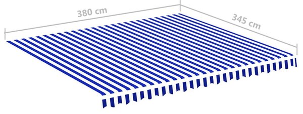 Kék és fehér csere napellenző ponyva 4 x 3,5 m