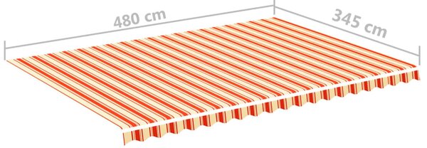Sárga és narancssárga csere napellenző ponyva 5 x 3,5 m