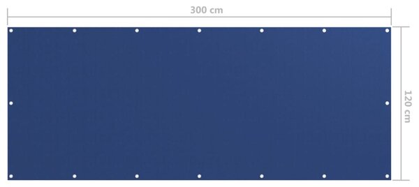 Kék oxford-szövet erkélyparaván 120 x 300 cm