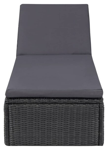 Sötétszürke polyrattan napozóágy