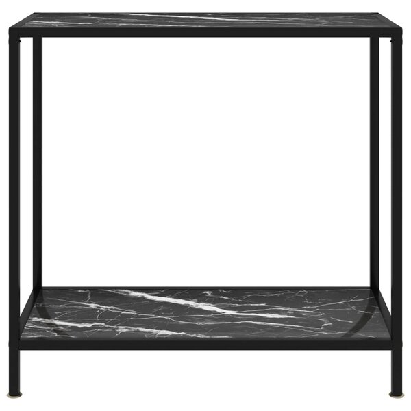 Fekete edzett üveg tálalóasztal 80 x 35 x 75 cm