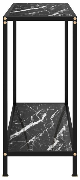 Fekete edzett üveg tálalóasztal 80 x 35 x 75 cm
