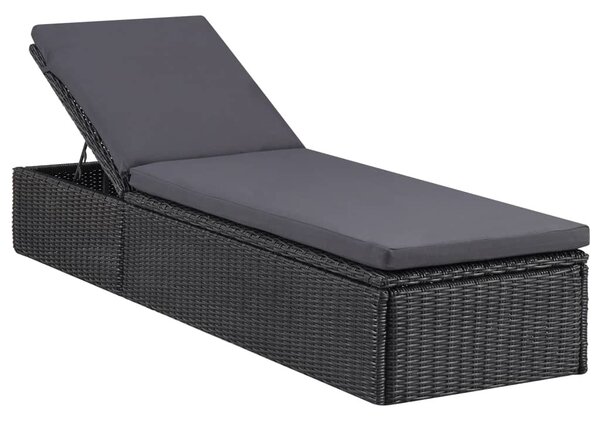 Sötétszürke polyrattan napozóágy