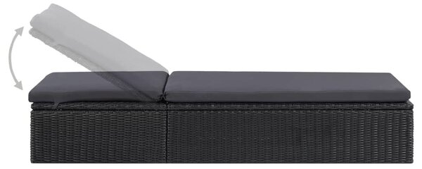 Sötétszürke polyrattan napozóágy