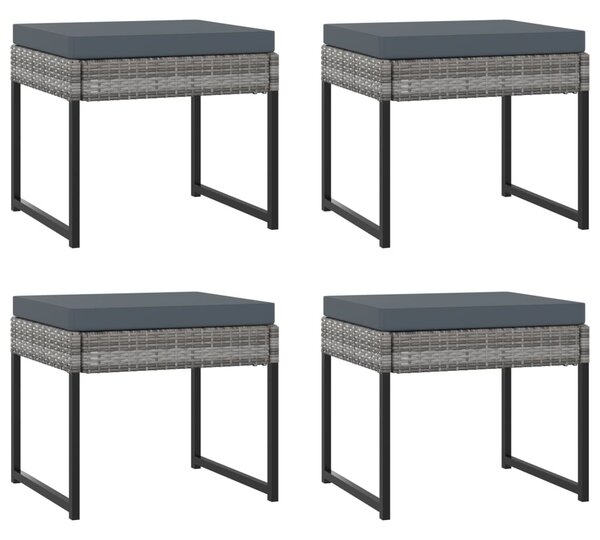 11 részes szürke polyrattan kerti étkezőszett párnákkal