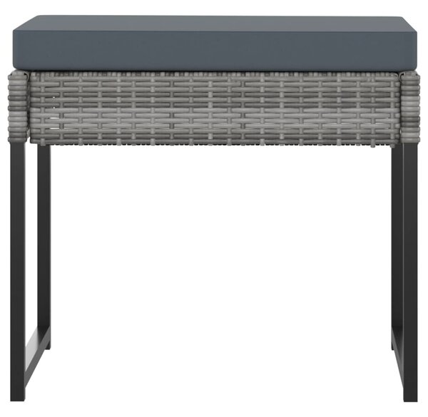 11 részes szürke polyrattan kerti étkezőszett párnákkal