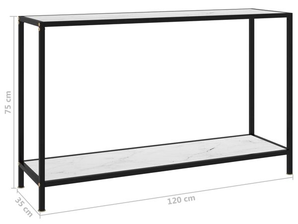 Fehér edzett üveg tálalóasztal 120 x 35 x 75 cm