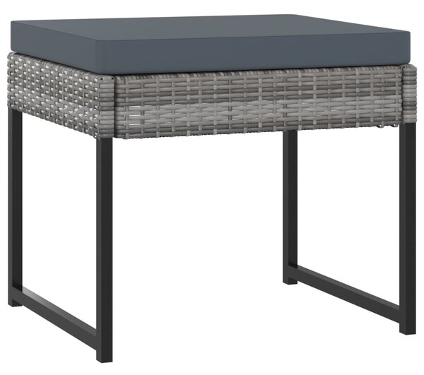 11 részes szürke polyrattan kerti étkezőszett párnákkal