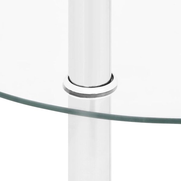 2 szintes átlátszó edzett üveg kisasztal 38 cm