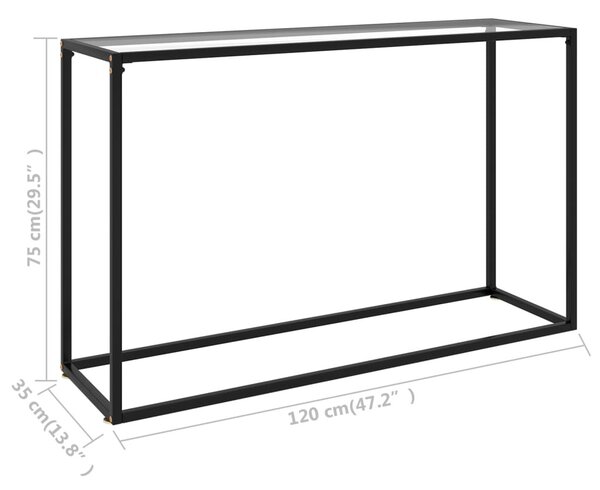 Átlátszó edzett üveg tálalóasztal 120 x 35 x 75 cm