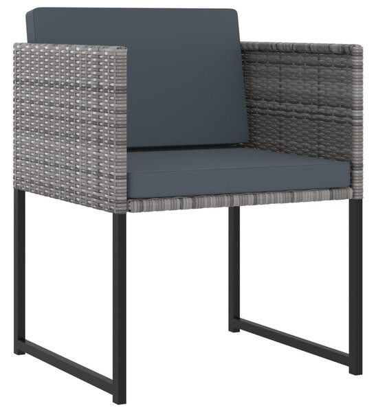 11 részes szürke polyrattan kerti étkezőszett párnákkal