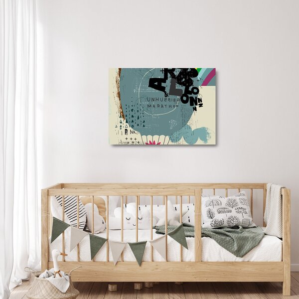 Üveg kép - Repülő léggömb szivárvánnyal (70x50 cm)