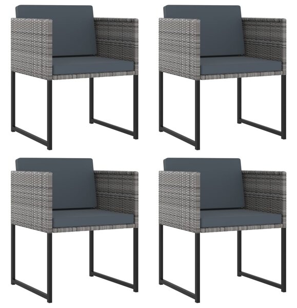 9 részes szürke polyrattan kerti étkezőszett párnákkal