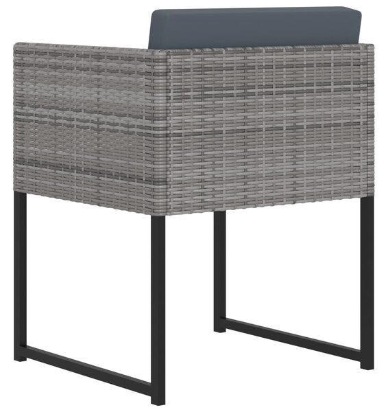 11 részes szürke polyrattan kerti étkezőszett párnákkal