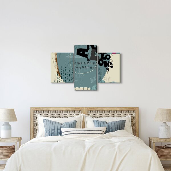 Kép - Repülő léggömb szivárvánnyal (90x60 cm)