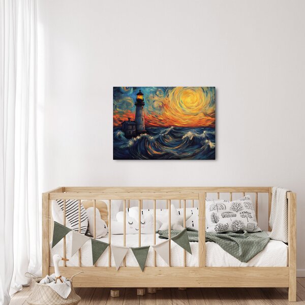 Kép - Világítótorony a hullámokban (70x50 cm)