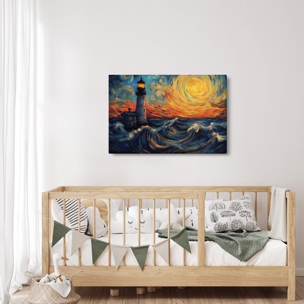 Kép - Világítótorony a hullámokban (90x60 cm)