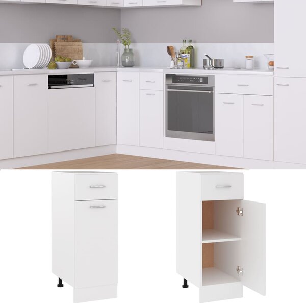 “Lyon” fehér szerelt fa fiókos alsószekrény 30 x 46 x 81,5 cm