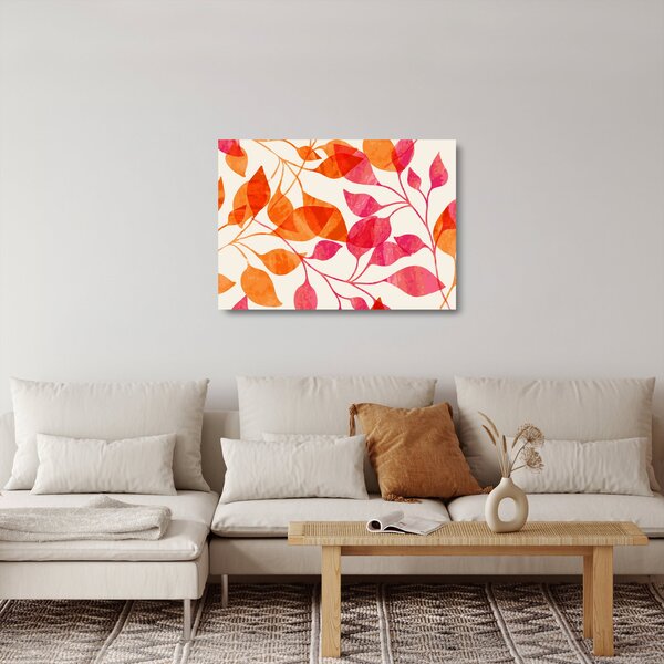 Üveg kép - Narancssárga levelek (70x50 cm)