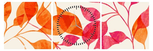 Kép - Narancssárga levelek (órával) (90x30 cm)