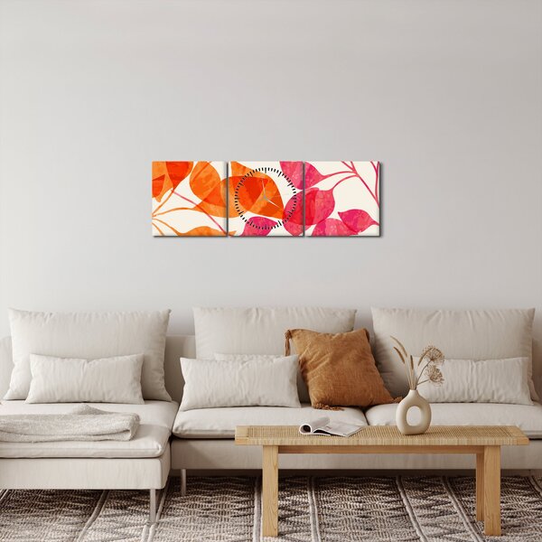 Kép - Narancssárga levelek (órával) (90x30 cm)