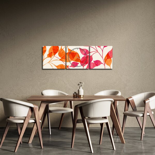 Kép - Narancssárga levelek (órával) (90x30 cm)