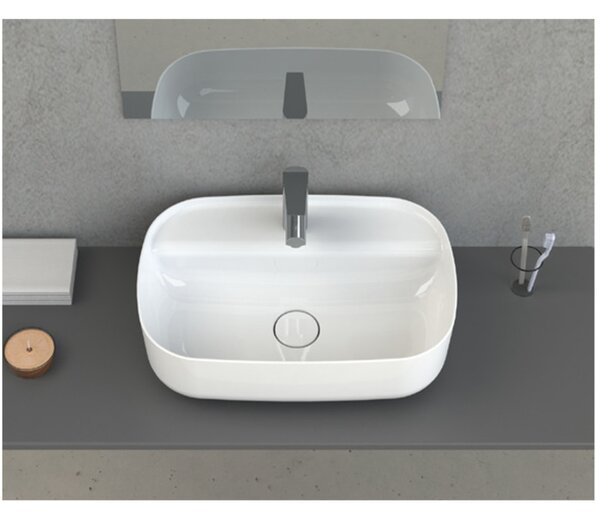 CeraStyle AQUA - PULTRA ültethető - Top Counter - porcelán mosdó - 60 x 40 cm