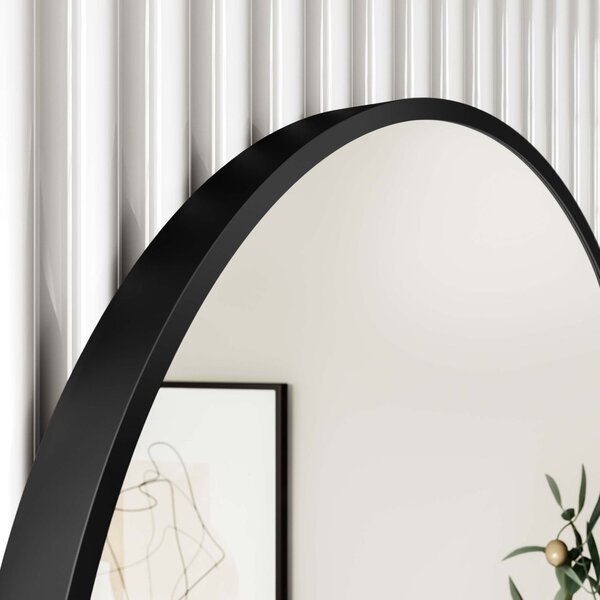 TMP IRON fürdőszobai tükör - FEKETE keret - kerek - 60 cm