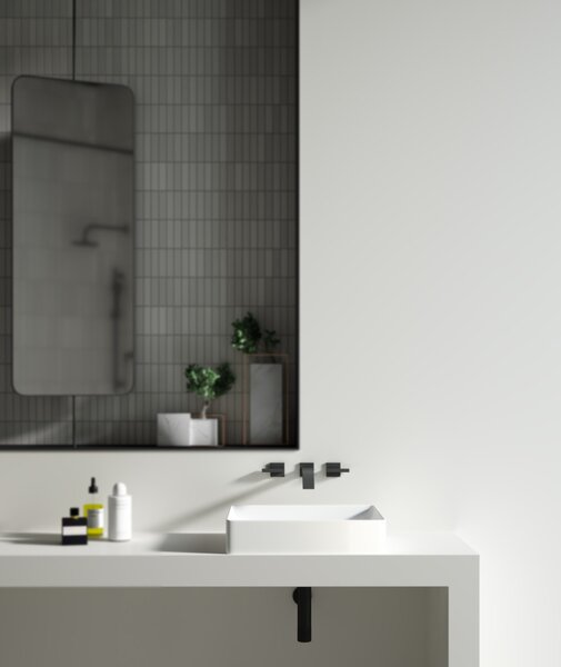 Sanovit SQUARE - PULTRA ültethető - Top Counter - porcelán mosdó - - 50 x 38 cm