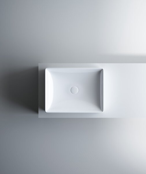 Sanovit SQUARE - PULTRA ültethető - Top Counter - porcelán mosdó - - 50 x 38 cm