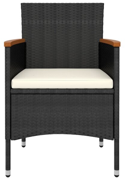 5 részes fekete polyrattan kerti ülőgarnitúra