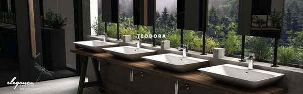 Sanovit TEODORA - PULTRA ültethető - Top Counter - porcelán mosdó - - 65 x 46 cm