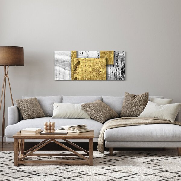 Kép - Arany négyzetek N⁰1 (120x50 cm)