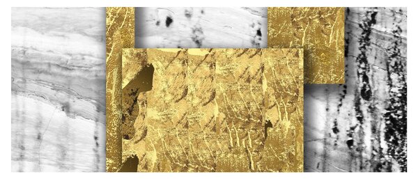 Kép - Arany négyzetek N⁰1 (120x50 cm)