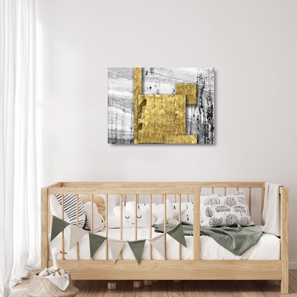 Üveg kép - Arany négyzetek N⁰1 (70x50 cm)
