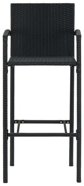 4 db fekete polyrattan bárszék