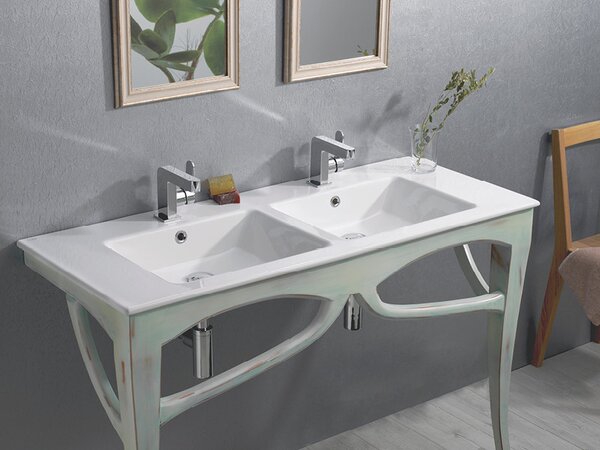 CeraStyle IBIZA - porcelán mosdókagyló - DUPLA - 121 x 51 cm