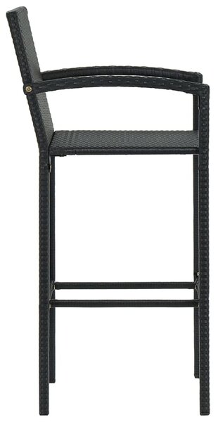 4 db fekete polyrattan bárszék