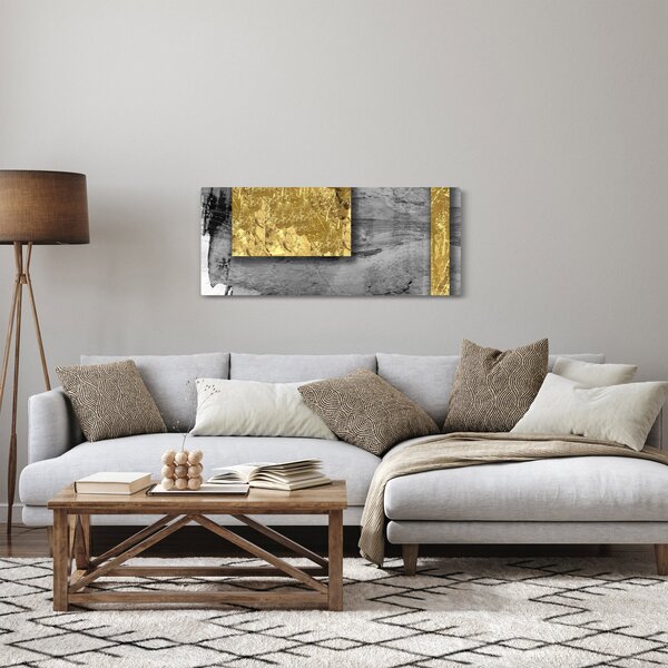 Kép - Arany négyzetek N⁰2 (120x50 cm)