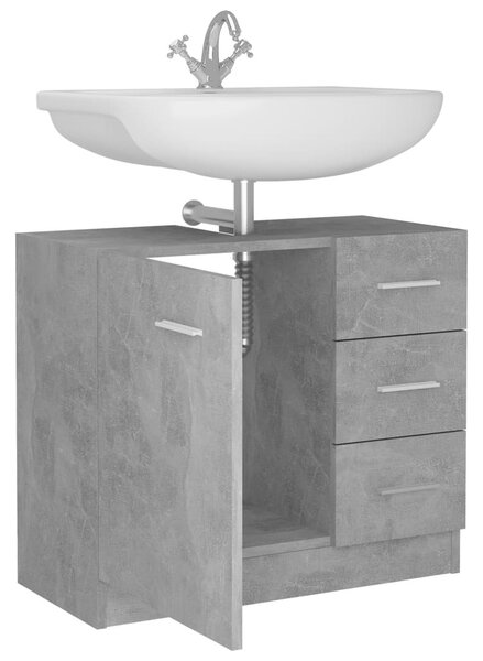 Betonszürke szerelt fa mosdószekrény 63 x 30 x 54 cm