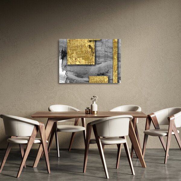 Üveg kép - Arany négyzetek N⁰2 (70x50 cm)