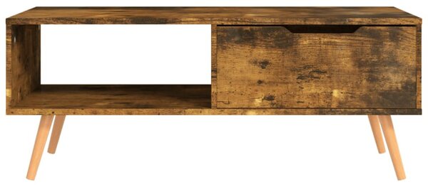 Füstös tölgy színű szerelt fa dohányzóasztal 100 x 49,5 x 43 cm