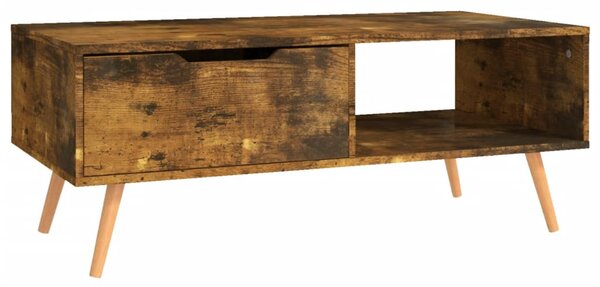 Füstös tölgy színű szerelt fa dohányzóasztal 100 x 49,5 x 43 cm