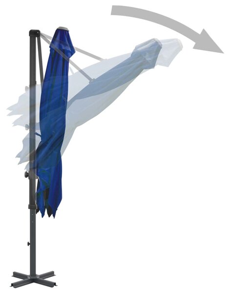 Azúrkék konzolos napernyő alumíniumrúddal 250 x 250 cm
