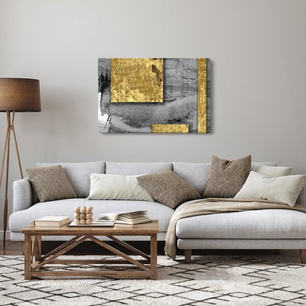 Kép - Arany négyzetek N⁰2 (90x60 cm)