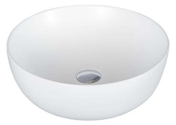 Eros RAISE - PULTRA ültethető - Top Counter - porcelán mosdó - MATT FEHÉR - O - Ø 41 cm