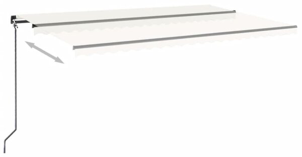 Krémszínű kézzel kihúzható napellenző 500 x 300 cm