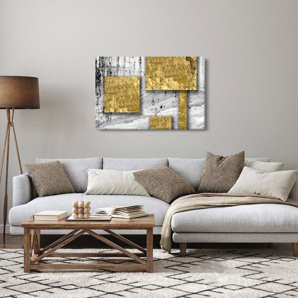 Kép - Arany négyzetek N⁰3 (90x60 cm)