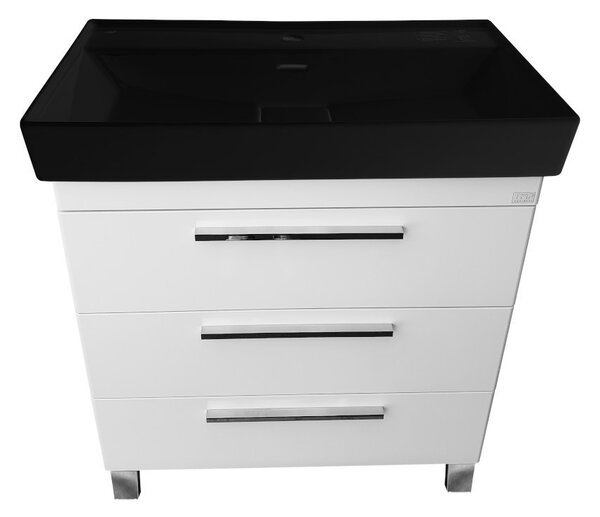 TMP TRIO 100 álló fürdőszobabútor - CeraStyle SHARP FEKETE mosdóval - 100 x 48 cm
