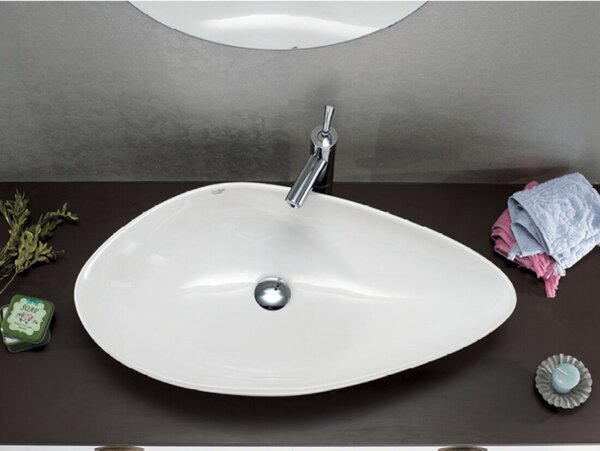 CeraStyle OLIVE - PULTRA ültethető - Top Counter - porcelán mosdó - MATT FEHÉR - 60 x 35 cm
